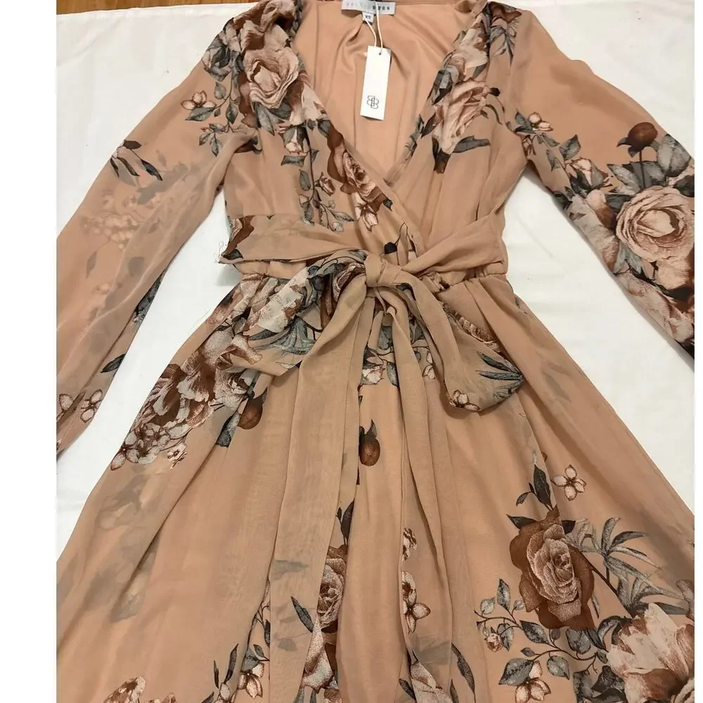 NWT Baltic Born Womens XS Lydia Maxi Long Dress Floral Blush Pink Wedding Guest - Picture 5 of 12
